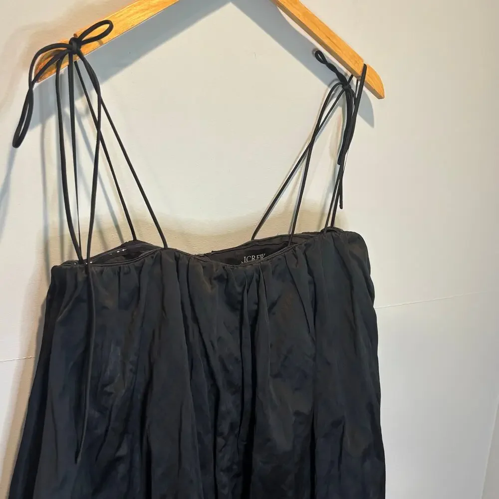 J. Crew Collection Black Satin Mini Bubble Dress - size 4